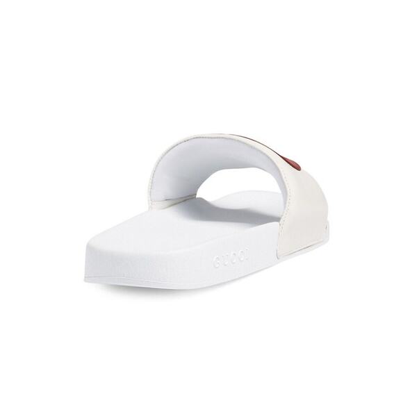 Gucci Pursuit Interlocking GG Logo 39/ 9 White Red Slip On Slide Women NIB $420 - Picture 4 of 7